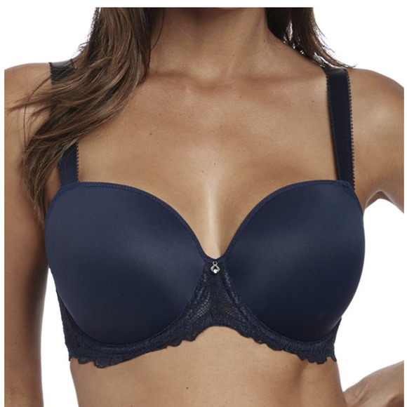 Fantasie Underwired T-Shirt Bra 38D Racerback Convertible NAVY NWOT - Picture 2 of 14